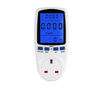 Misuratore del consumo di energia : controllo 'uso 'elettricità, misuratore di potenza, tensione, ampere | display LCD digitale migliorato e più luminoso | protezione contro le