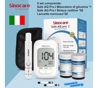 Misuratore della glicemia kit con 50 striscia Sinocare Safe AQ Pro I-mg/dl