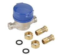Misuratore dell'acqua fredda, 15 mm, in plastica ABS, con raccordi in ottone, per uso domestico e giardino