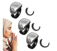 Misuratore di anello digitale,contatore di digitale,Anelli di preghiera digitali intelligenti - Contatore di ricaricabile per anelli di moda, contatore di conteggio delle dita impermeabile