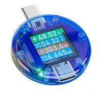 Misuratore di corrente digitale con tester USB integrato per monitoraggio del consumo energetico da 48 V (blu traslucido)