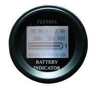 Misuratore di Coulomb rotondo da 100 A, misuratore, parametri elettrici LCD, capacità reale della batteria agli i litio LiFePO4, Elettronica per veicoli