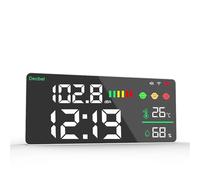 Misuratore di Decibel, Tuya Digitale Decibel Fonometro 4in1 Temperatura Umidità Test Sveglia Display a colori LED da 1 pollice Controllo APP