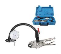 Misuratore di dischi freno a disco laterale, tester 0-10 mm con risoluzione 0,01 mm, base magnetica e braccio flessibile da 34,8 cm, giunto girevole regolabile per una misurazione precisa della