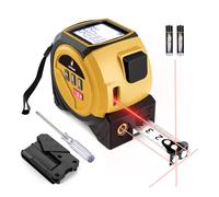 Misuratore di distanza laser 3 in 1 da 40 m con metro a nastro da 5 m e marcatore laser a croce, misuratore di distanza digitale, display LCD, 20 set di dati, per misurazioni di area/volume/pitagora