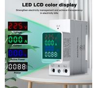 Misuratore di Energia con Display Digitale per Tensione Corrente Potenza e Frequ