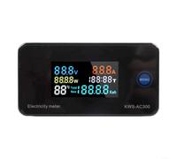 Misuratore di energia digitale AC 50-300V 100A con trasformatore, display LCD per tensione, corrente, potenza, temperatura, umidità, nylon, ignifugo, per industria e casa, nero