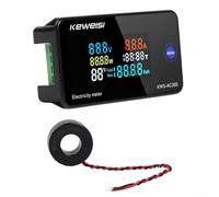 Misuratore di energia digitale di corrente di tensione CA con display LCD a colori, gamma 50-300V 0-100A, monitoraggio del consumo kWh, funzioni di temporizzazione e temperatura