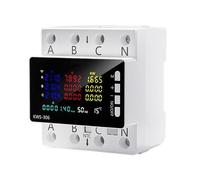 Misuratore di Energia Elettrica Wi-Fi con Monitor LCD CA, AC85-290V 80A Trifase a 4 Fili, Protezione da Sovratensione e Sottotensione, Contatore Elettrico su Guida DIN (Versione WiFi)