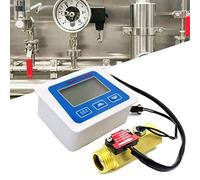 Misuratore di Flusso a Turbina POWERTOOL Flussimetro Digitale LED Misuratore di Flusso Acqua per Gas, Controllo del Flusso Liquido (G3/4" Femmina a Femmina)