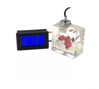 Misuratore di flusso di raffreddamento ad acqua con termometro a LED per PC, kit misuratore di flusso d'aria acrilico a 3 vie per monitoraggio personalizzato del radiatore ad anello verde (numero