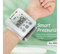 Misuratore di frequenza cardiaca da polso, monitor della pressione sanguigna intelligente, sfigmomanometro elettronico Sangue bianco,Sangue Nero,BiancoABS