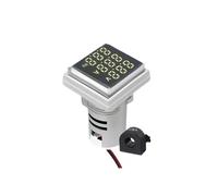 Misuratore di frequenza voltampere quadrato ad alta precisione, misuratore amperometro voltmetro tester di frequenza, monitor multimetro con display digitale a LED (Bianco)