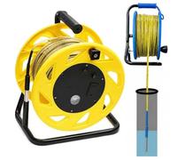 Misuratore Di Livello Dell'acqua Per Monitoraggio Acque Sotterranee | Nastro Anelastico, Scala Da 1 Mm, Sonda In Acciaio Inox 316, Segnalatore Acustico E LED, Nastro Da 30-300 M(Yellow,150m)