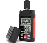 Misuratore di livello sonoro digitale 30-130 dBA con temperatura e umidità, retroilluminazione LCD, Fast/Slow, misuratore di rumore impermeabile per edilizia industriale (HT602A)