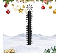 Misuratore di neve per esterni, misuratore di neve in ferro con misuratore di temperatura, strumento di misurazione della neve grande per patio, cortile, prato