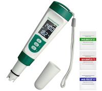 Misuratore di pH 5 in 1, funzioni: PH, TDS, CE, sale, temperatura, impermeabilità IP65, alta precisione con 3 polveri di calibrazione, per piscine di acqua salata, vasche idromassaggio, spa, acquario