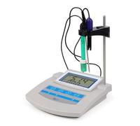 Misuratore di pH da laboratorio 6 in 1, misuratore di pH digitale da tavolo, kit misuratore di pH da banco for laboratorio, con compensazione della temperatura, funzione di salvataggio