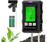 Misuratore di pH del terreno a doppia sonda 6 in 1, misuratore di umidità for piante con umidità del terreno, pH, temperatura, fertilità, intensità luminosa, umidità ambientale, tester del terreno for