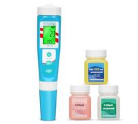 Misuratore di pH e Cloro YINMIK, Misuratore di Sale per Piscine e Tester di, Misuratore ORP Digitale, Tester di Salinità per Piscine di Acqua Salata, Monitor di pH, Cloro, Sale, ORP, TDS, EC