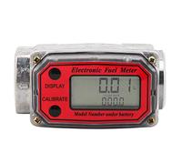 Misuratore di Portata A Turbina Digitale,15-120L / Min Combustibile Benzina Contalitri Digitale Per Misurare ,Cherosene,Benzina 1 pollice NPT(Rosso)