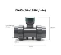 Misuratore di portata con display digitale RS485, misuratore elettronico intelligente ad alta precisione, sensore flusso dell'acqua in UPVC for l'irrigazione giardini agricoli(DN65)