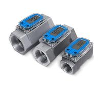 Misuratore di portata digitale a turbina Misuratore di portata Indicatore di flusso elettronico Contatore sensore Benzina Carburante Acqua DN25 Alta sensibilità per più supporti(2 inch)