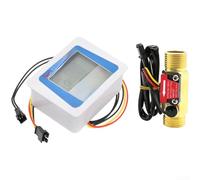 Misuratore di portata digitale LCD con sensore che mostra la velocità in tempo reale, utilizzo totale e temperatura, funzionamento a batteria, per irrigazione, monitoraggio industriale