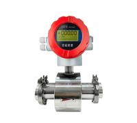 Misuratore di portata elettromagnetico Connessione con morsetto for acqua Rivestimento in PTFE Misuratore di portata for latte liquido AC 24VDC(DN15 SS304 Clamp)