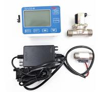 Misuratore di Portata Regolatore quantitativo ZJ-LCD-M + sensore di flusso da 1/2" + valvola + alimentatore for la misurazione del liquido in acqua(With NTC)