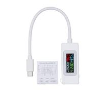 Misuratore di potenza del tester USB C, 4-30V 0-6,5A Multimetro digitale con il display a LED a colori Monitoraggio caricator, caricato di tensione di tensione di voltmetro di (Bianco)
