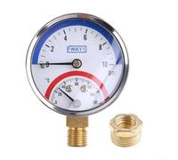 Misuratore di pressione e temperatura 2 in 1 con doppio display per applicazioni di riscaldamento che supporta 0 10 bar di pressione e 0 120 gradi Celsius (G1/2)