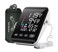 Misuratore di Pressione, Misuratore Pressione da Braccio Con schermo Retroilluminato a LED ad alta Risoluzione, per Circonferenza del Braccio da 22 a 42 CM, Memorizzazione di due Utenti 2 x 199