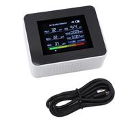 Misuratore di qualità dell'aria interna 8 in 1 Rilevatore di CO2 Sensore NDIR con allarme per PM2.5 PM10 PM1.0 HCHO TVOC Monitoraggio dell'umidità della temperatura Home Office (White)