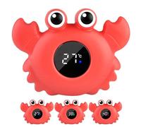 Misuratore di temperatura del bagno del bambino - Simpatico termometro 'acqua galleggiante del granchio | Gazzetta di sicurezza per display LCD per bagno per bambini e bagno | Monitor della