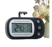 Misuratore di temperatura del frigorifero - Termometro digitale da cucina impermeabile | Ampio misuratore di temperatura dello schermo LCD con supporto e retro magnetico per il monitoraggio di stanze