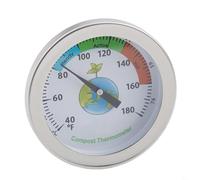 Misuratore di temperatura del suolo in acciaio inox, 200 mm, per il monitoraggio del compost, cura delle piante da giardino, uso esterno, 10°C-76°C, precisione ±2°C/±4°F (terra)
