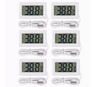 Misuratore di temperatura digitale da -50 a 110 gradi per celsius digitale | Confezione da 6, cavo da 1 m, sonda impermeabile, intervallo da -50 a 110 °C, ideale per acquari