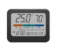 Misuratore di temperatura e umidità digitale per interni con ampio schermo a colori, calendario, formato ora seleziona e interruttore Celsius Fahrenheit