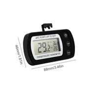 Misuratore di temperatura e umidità, Termometro for frigorifero con display LCD, termometro digitale for congelatore registrazione massima/minima, monitor a temperatura impermeabile gancio(1pc Black)