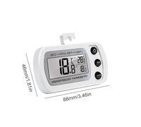 Misuratore di temperatura e umidità, Termometro for frigorifero con display LCD, termometro digitale for congelatore registrazione massima/minima, monitor a temperatura impermeabile gancio(1pc White)