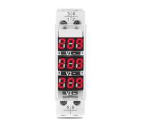 Misuratore di tensione Din Rail da 18 mm AC 40-500 V 220 V 380 V monofase trifase modulare voltmetro indicatore LED display digitale rilevatore(Transparent)