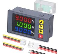 Misuratore di Tensione e Corrente 3-in-1 Voltmetro Amperometro Digitale a 4 Cifre con Allarme Buzzer Supporta Regolazione Fine della Visualizzazione Ripristino Fabbrica Tester Compatto ed Efficiente d