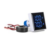 Misuratore di tensione e corrente a doppio display digitale a LED da 50 mm, voltmetro, amperometro, indicatore di segnale CA 60-500 V 0-100 A(Blue)