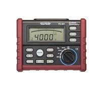 Misuratore di terra digitale Testboy TV 441, strumento da elettricista (per il controllo della resistenza di terra, spegnimento automatico, LCD con display grafico a barre), rosso/nero