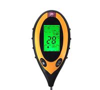 Misuratore di umidità, 4 in 1 Terreno Ph Meter Temperatura del suolo Solar Umidità Ph Meter Tester for piante da giardino Fiori Display LCD per piante in vaso, giardino(Round)