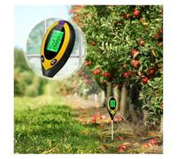 Misuratore di umidità del terreno, Misuratore di pH del terreno professionale 4 in 1 LCD Temperatura Umidità Intensità della luce solare Tester del pH del terreno for piante per giardinaggio e agricol