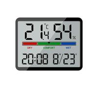 Misuratore di umidità e temperatura termometri digitali igrometro monitor con visualizzazione data e ora, per interni, ufficio, camera da letto, casa, monitor del clima