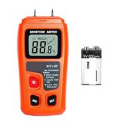 Misuratore di umidità MT-10 EMT01 Misuratore di umidità del legno Tester di umidità del legno Igrometro Rilevatore di umidità del legno Tester di densità'albero Grigio Arancione(Orange with battery)