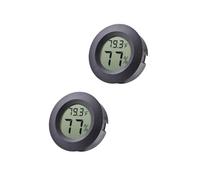 Misuratore di umidità per rettili 2 pezzi Misuratore di umidità e temperatura digitale per acquario di draghi barbuti Gechi Serpenti Ragni Habitat(Round-Black)